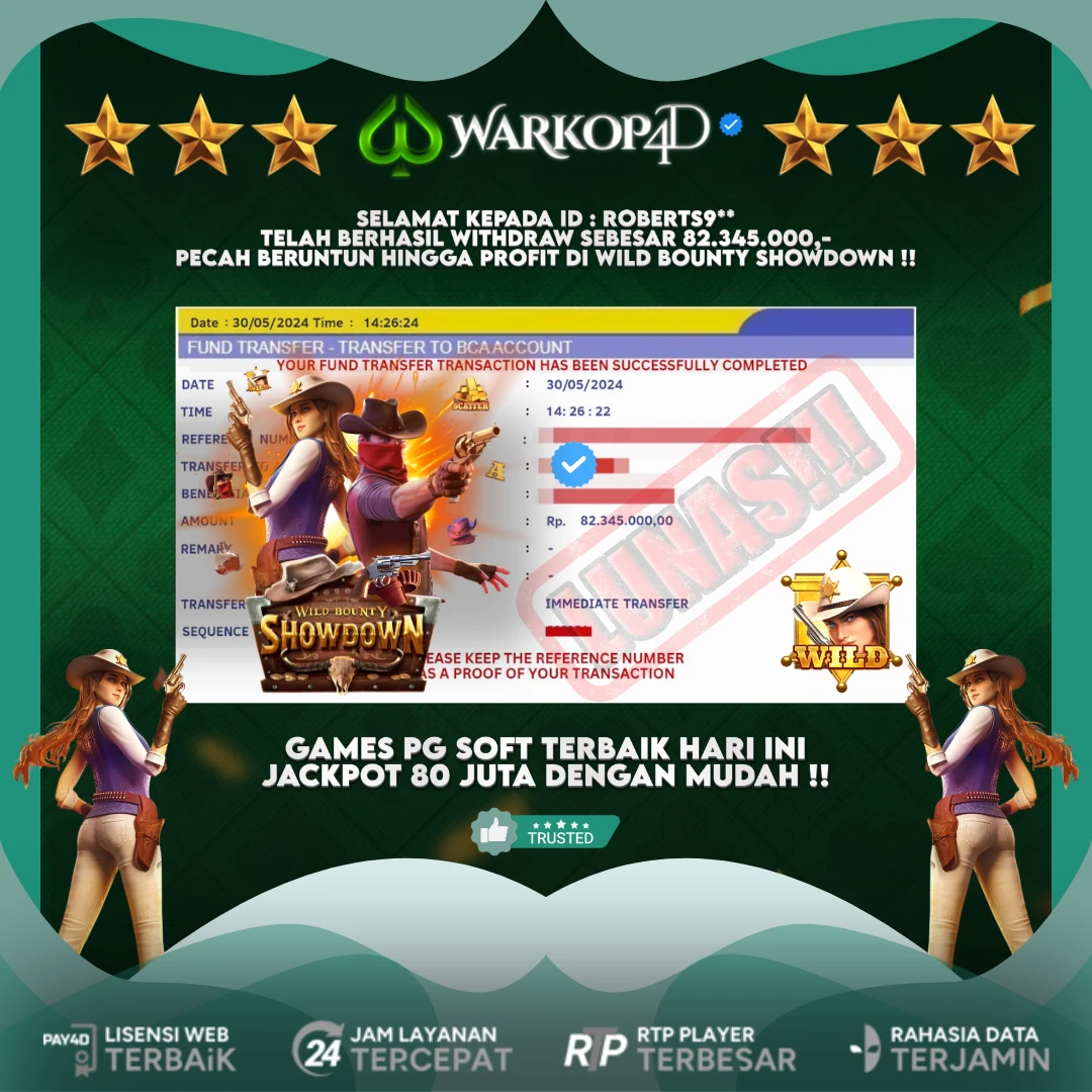 BUKTI JACKPOT DI WILD BOUNTY SHOWDOWN WARKOP4D !!
