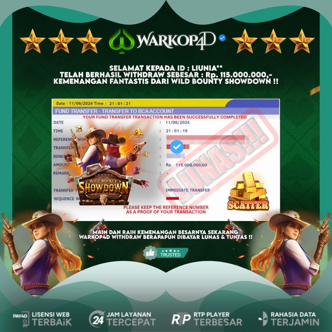 BUKTI JACKPOT DI WILD BOUNTY SHOWDOWN WARKOP4D !!