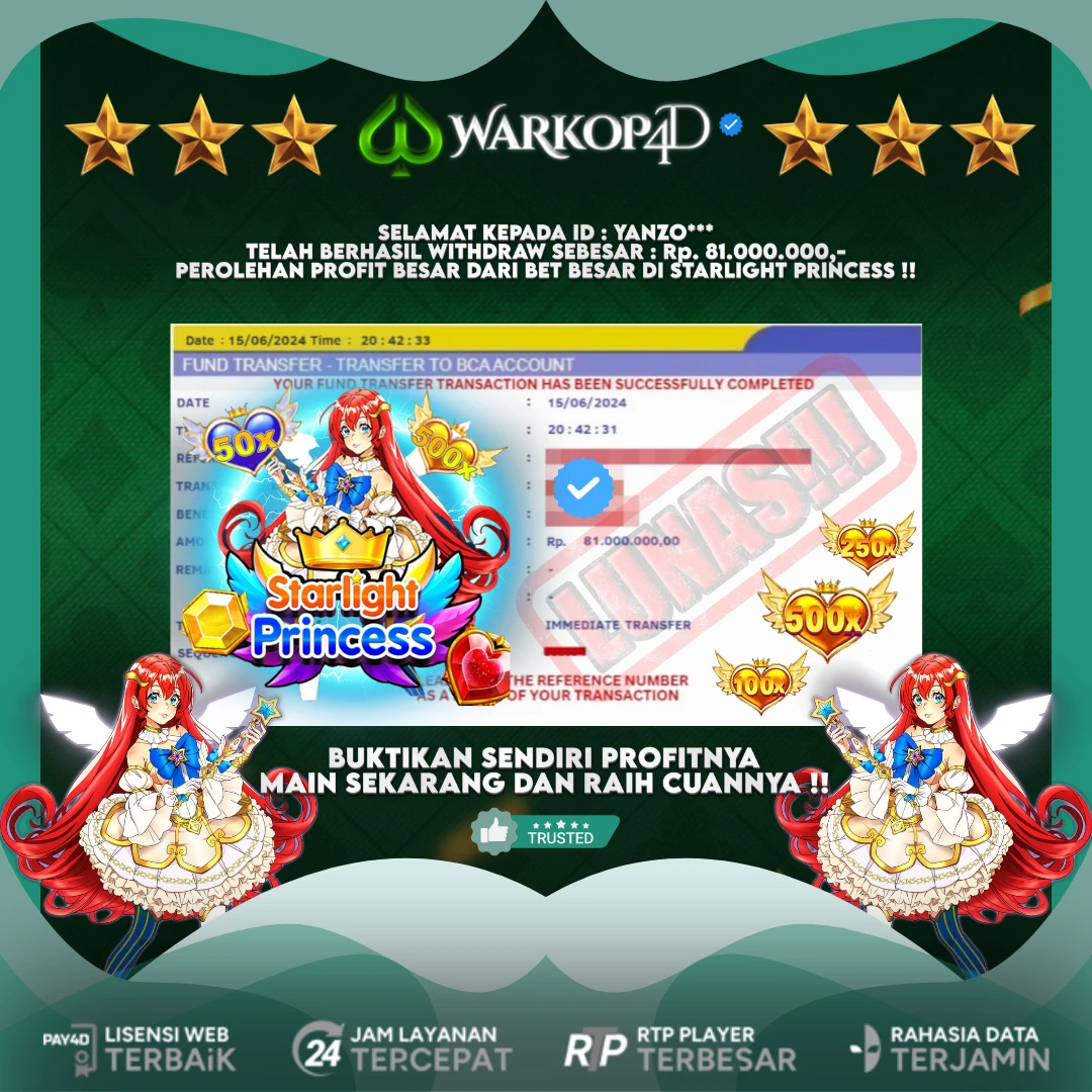 BUKTI JACKPOT STARLIGHT PRINCESS WARKOP4D !!