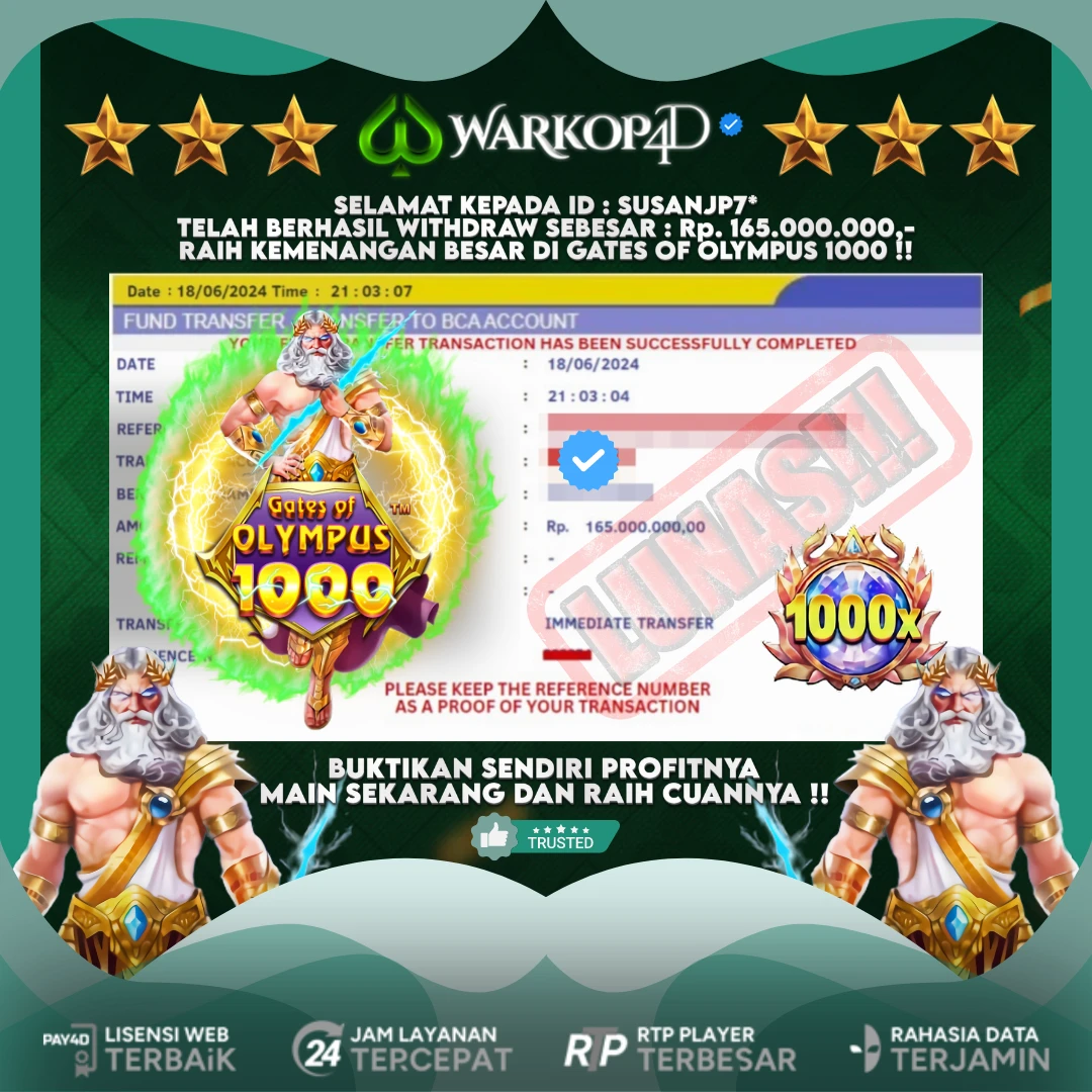 BUKTI JACKPOT DI GATES OF OLYMPUS 1000 WARKOP4D !!