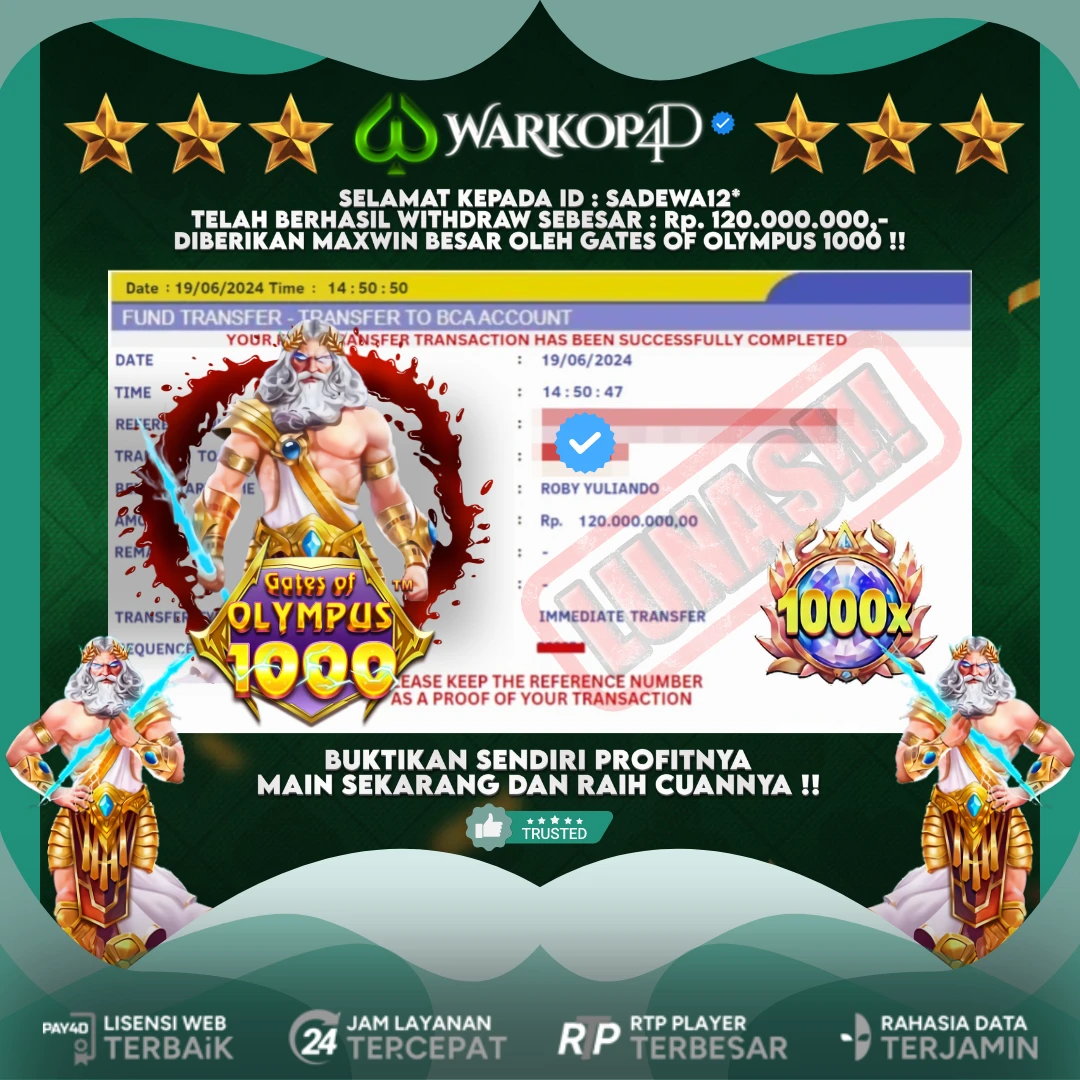 BUKTI JACKPOT DI GATES OF OLYMPUS 1000 WARKOP4D !!