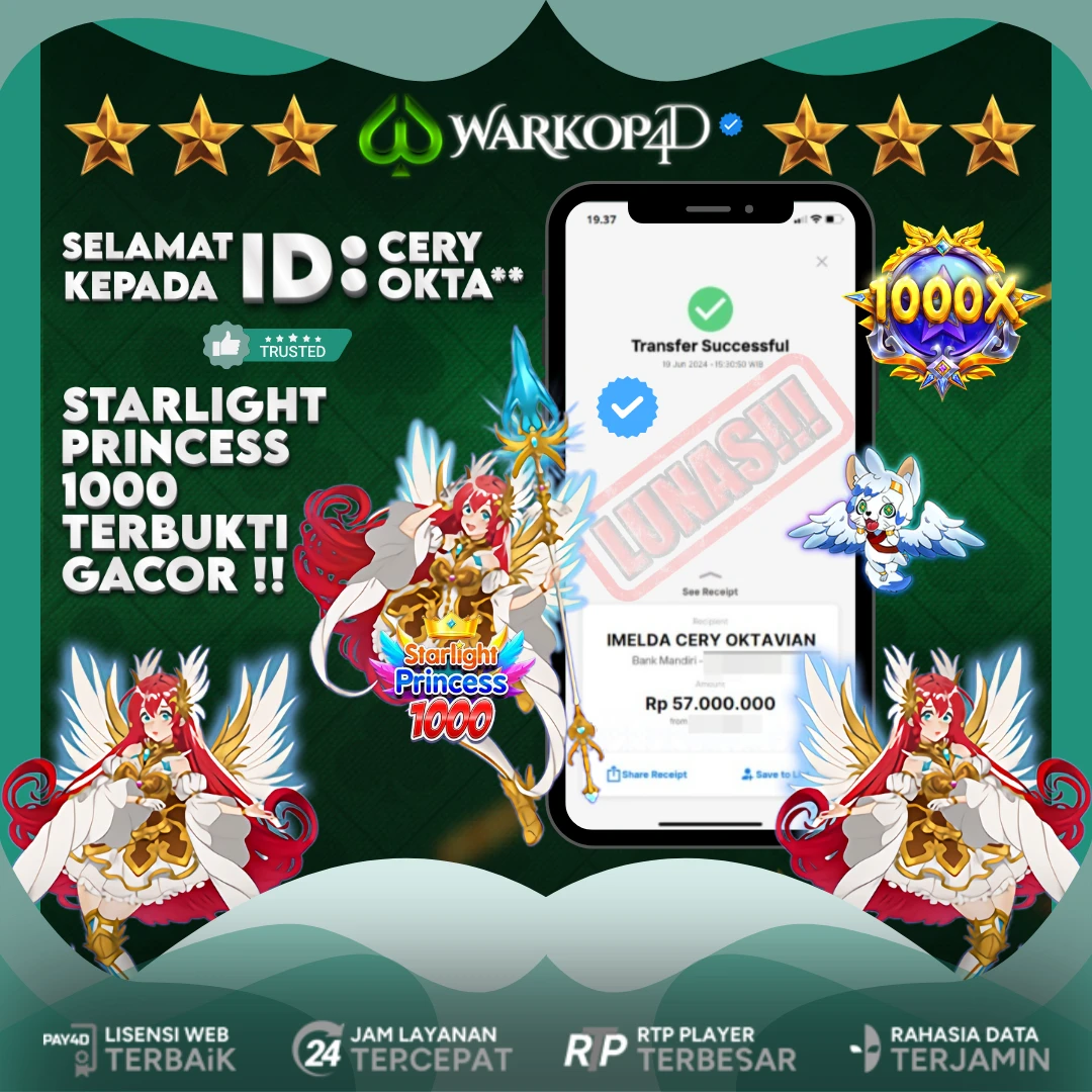 BUKTI JACKPOT DI STARLIGHT PRINCESS 1000 WARKOP4D !!