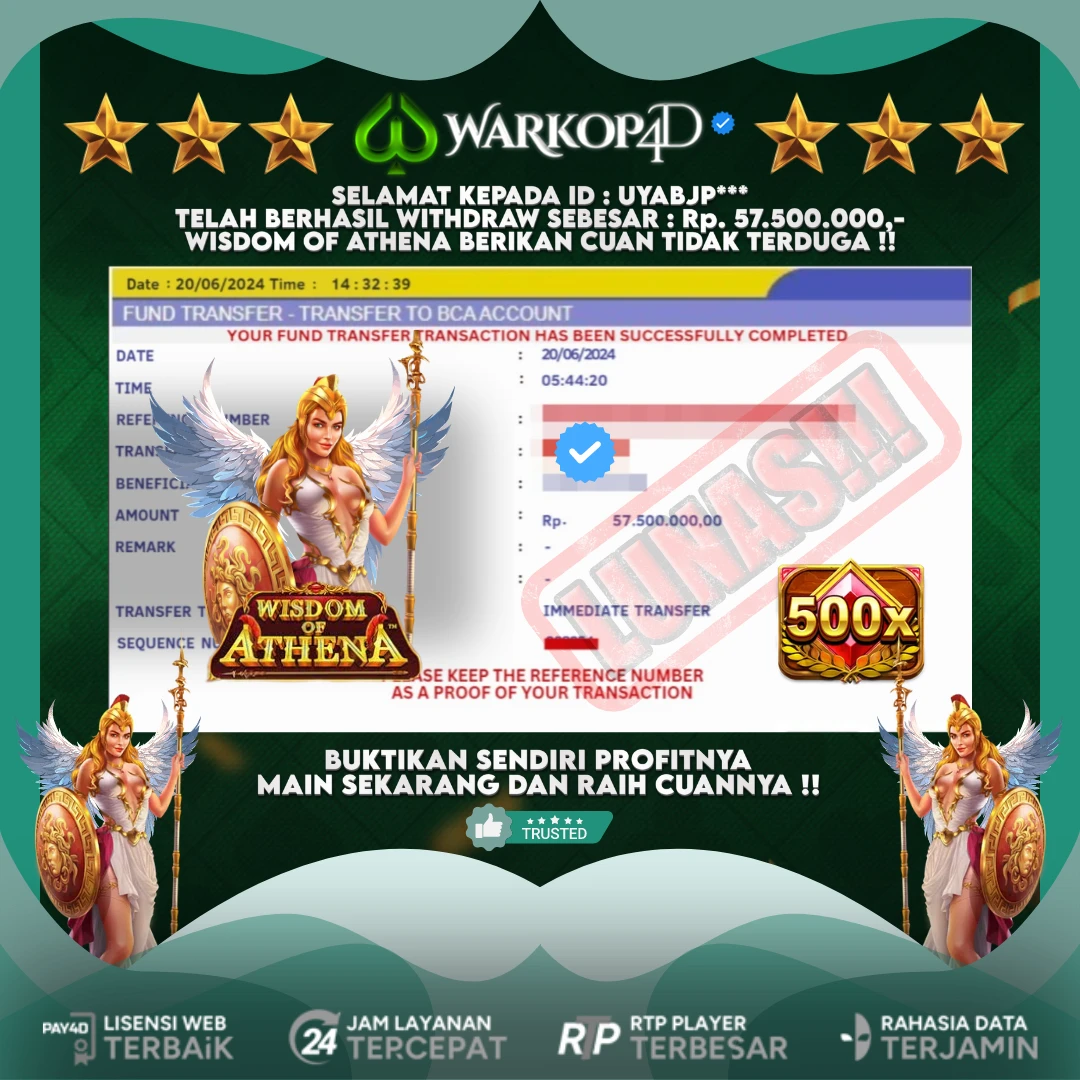 BUKTI JACKPOT DI WISDOM OF ATHENA WARKOP4D !!
