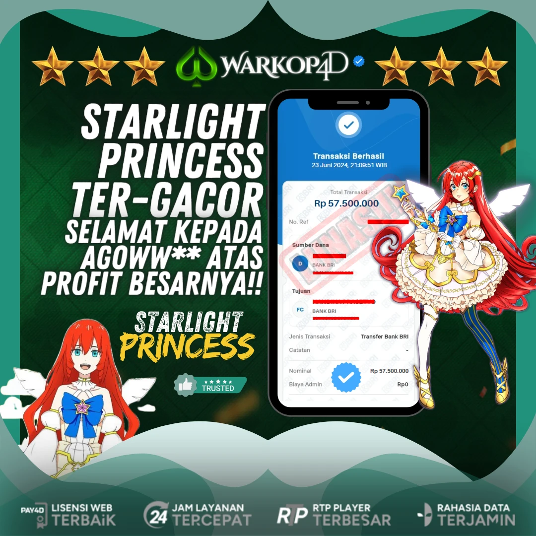 BUKTI JACKPOT DI STARLIGHT PRINCESS WARKOP4D !!