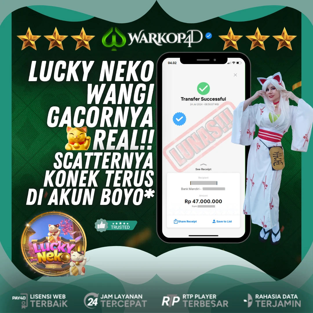 BUKTI JACKPOT DI LUCKY NEKO WARKOP4D !!