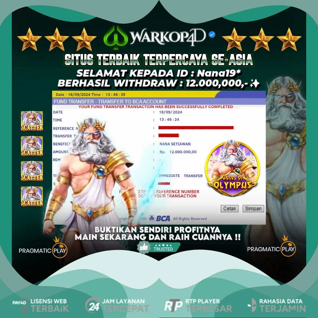 BUKTI JACKPOT DI GATES OF OLYMPUS WARKOP4D !!