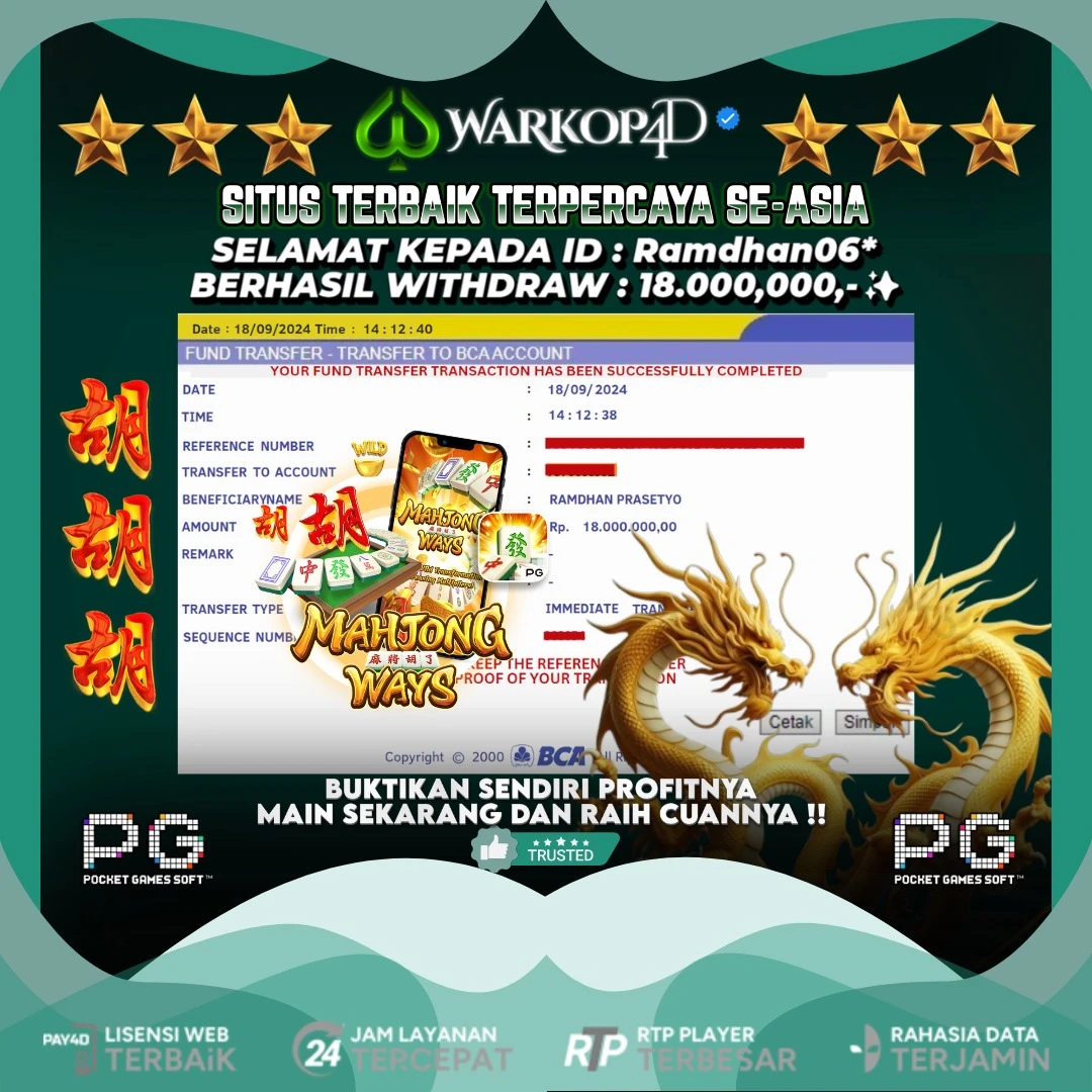 BUKTI JACKPOT MAHJONG WAYS DI WARKOP4D !!