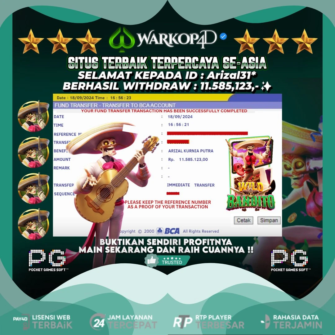 BUKTI JACKPOT DI WILD BANDITO WARKOP4D !!