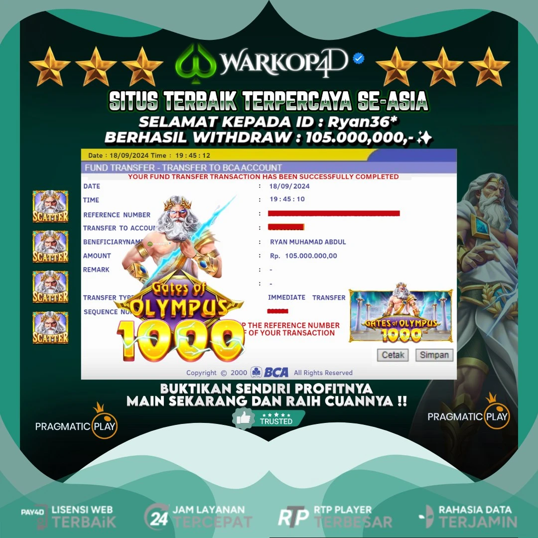 BUKTI JACKPOT GATES OF OLYMPUS 1000 DI WARKOP4D !!