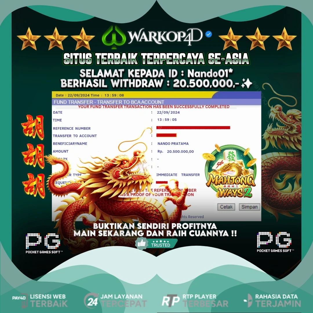 BUKTI JACKPOT DI MAHJONG WAYS 2 WARKOP4D !!