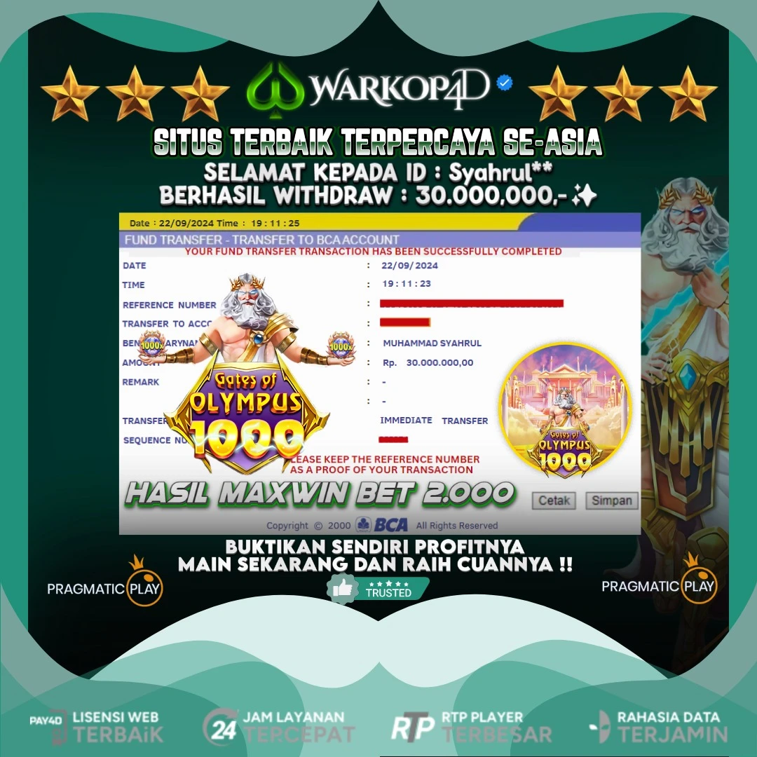 BUKTI JACKPOT DI GATES OF OLYMPUS 1000 WARKOP4D !!