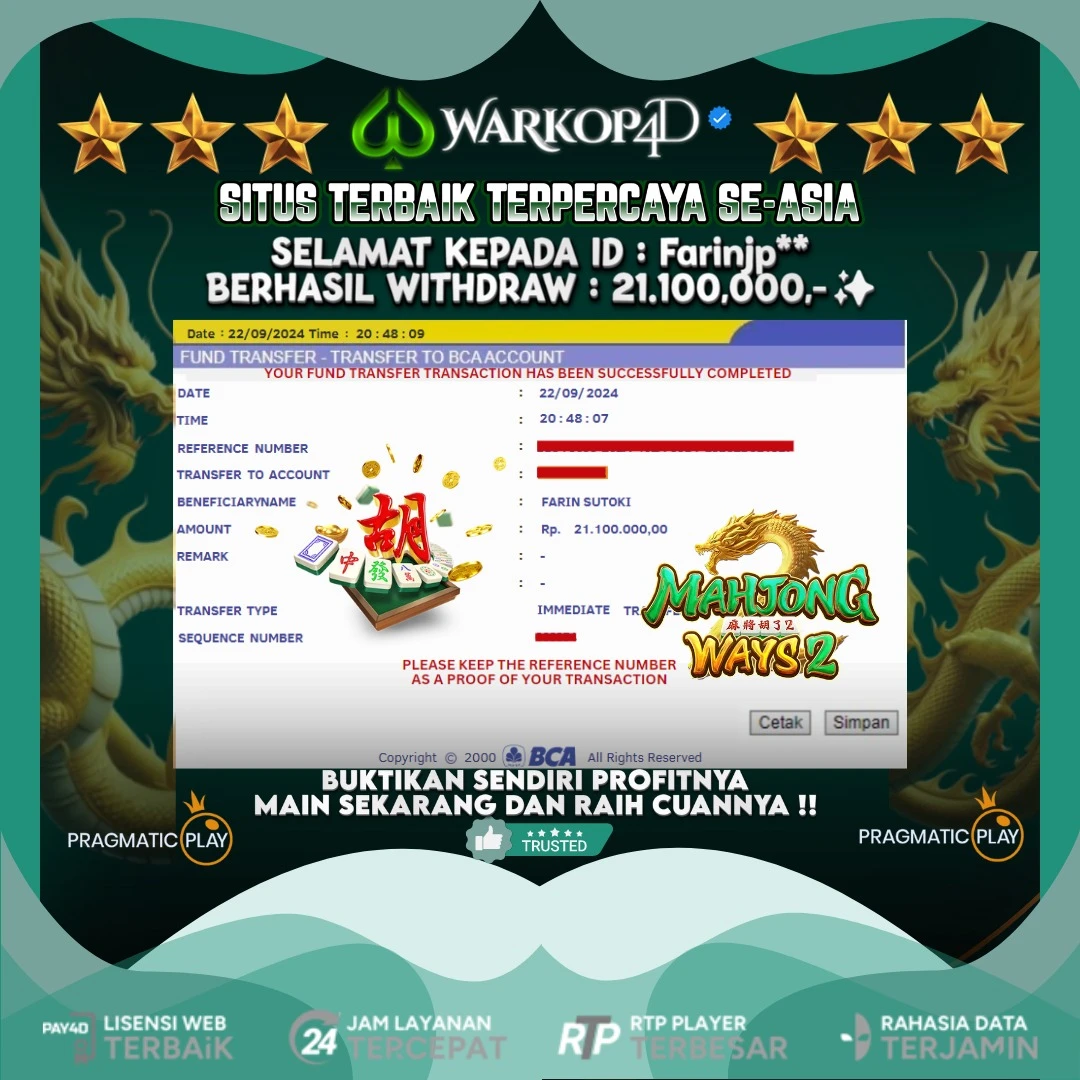 BUKTI JACKPOT DI MAHJONG WAYS 2 WARKOP4D !!