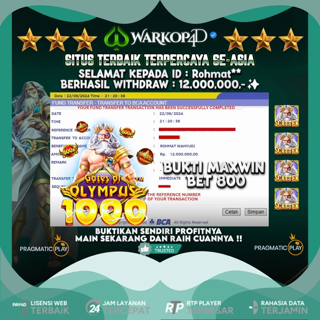 BUKTI JACKPOT DI GATES OF OLYMPUS 1000 WARKOP4D !!