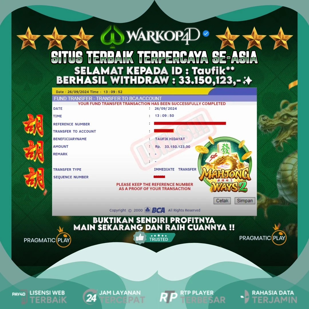 BUKTI JACKPOT DI MAHJONG WAYS 2 WARKOP4D !!