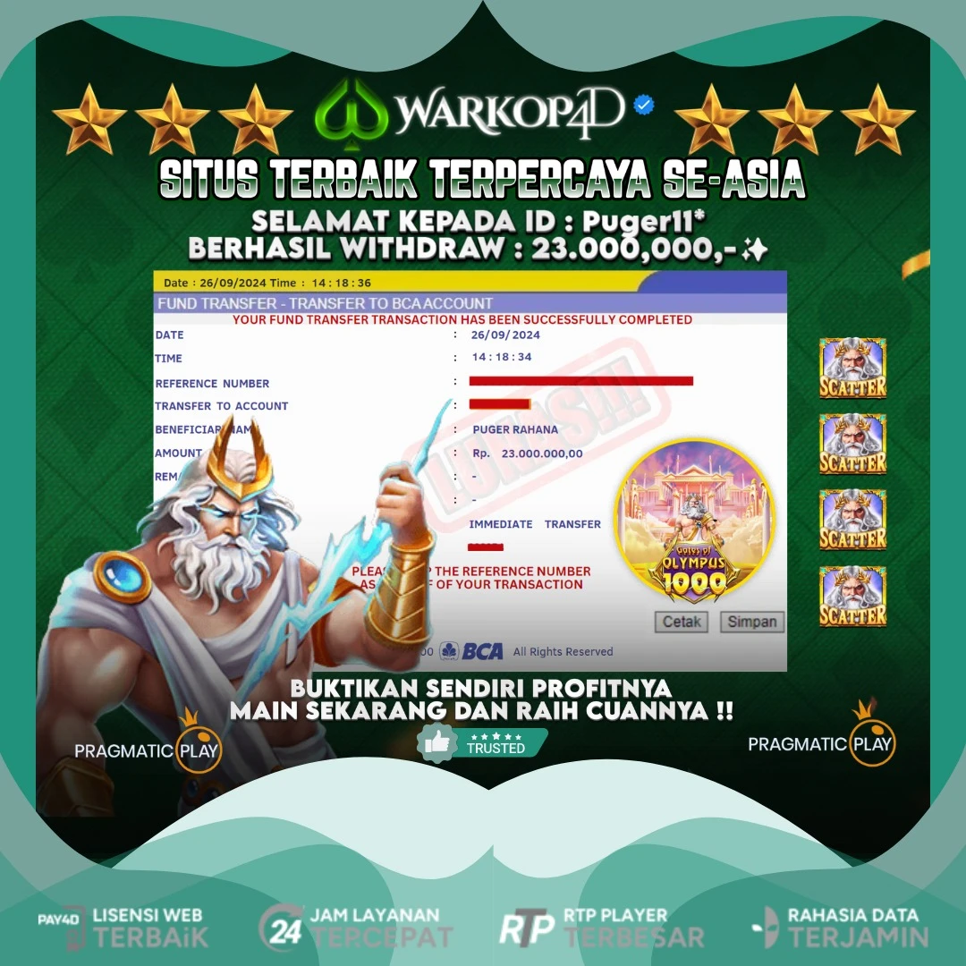BUKTI JACKPOT DI GATES OF OLYMPUS WARKOP4D !!
