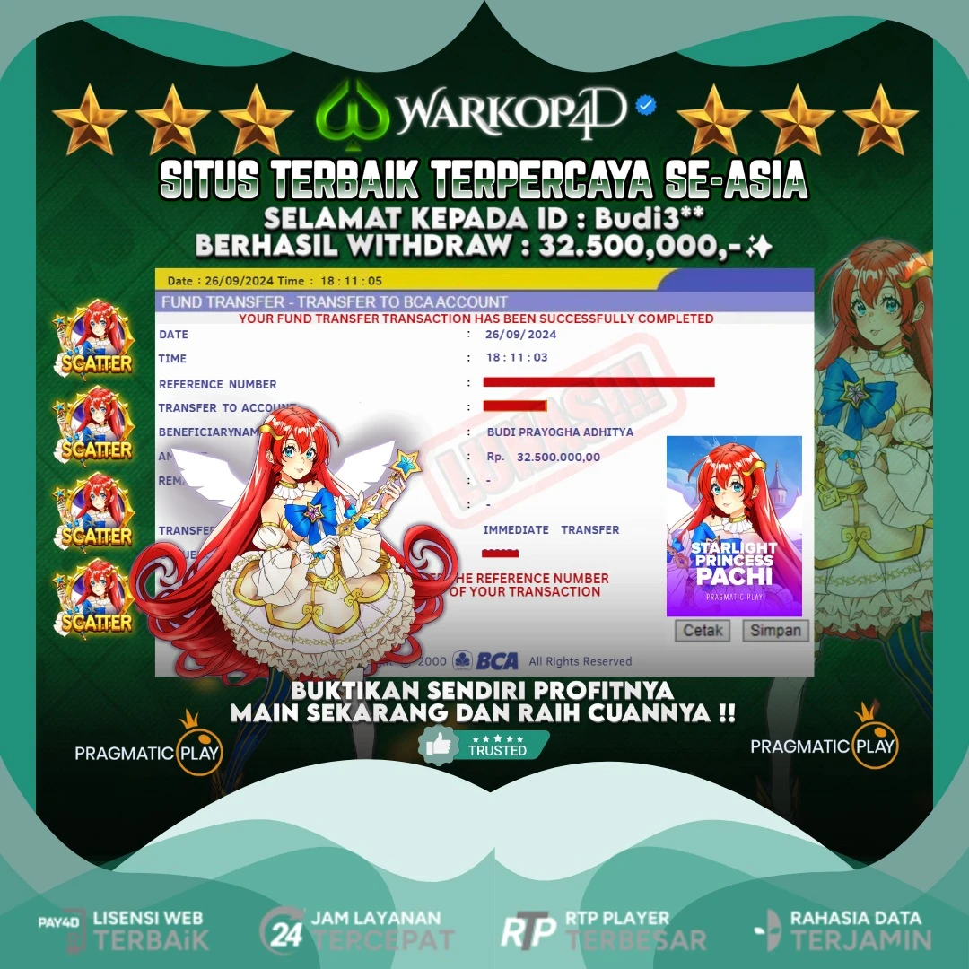 BUKTI JACKPOT DI STARLIGHT PRINCESS WARKOP4D !!