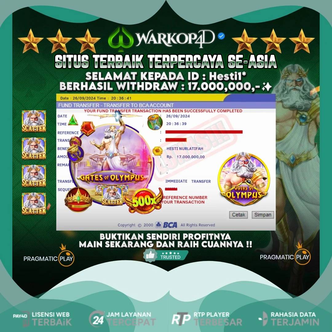 BUKTI JACKPOT DI GATES OF OLYMPUS WARKOP4D !!