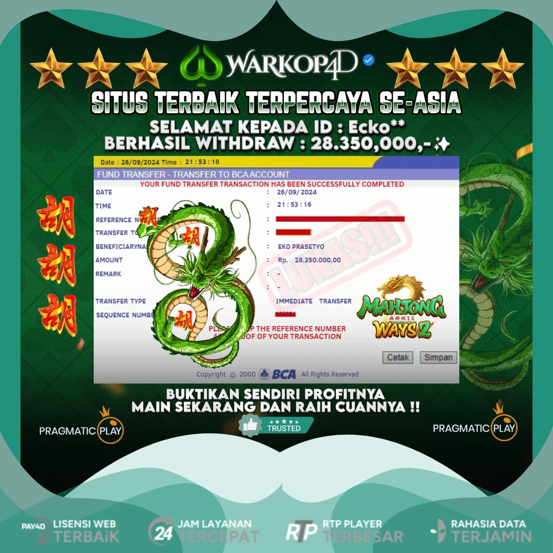 BUKTI JACKPOT DI MAHJONG WAYS 2 WARKOP4D !!