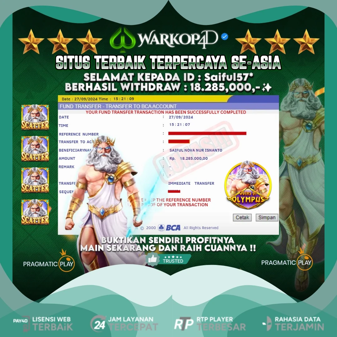 BUKTI JACKPOT DI GATES OF OLYMPUS WARKOP4D !!