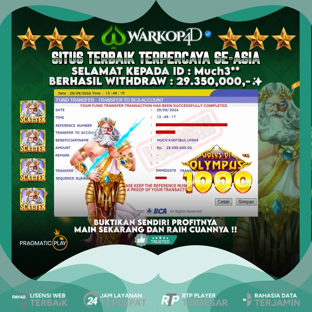 BUKTI JACKPOT DI GATES OF OLYMPUS 1000 WARKOP4D !!