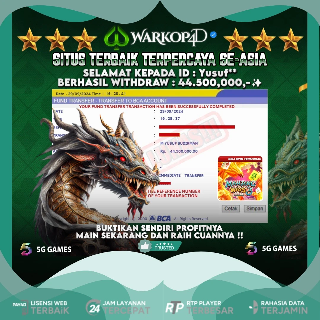 BUKTI JACKPOT DI MAHJONG WAYS 3 WARKOP4D !!