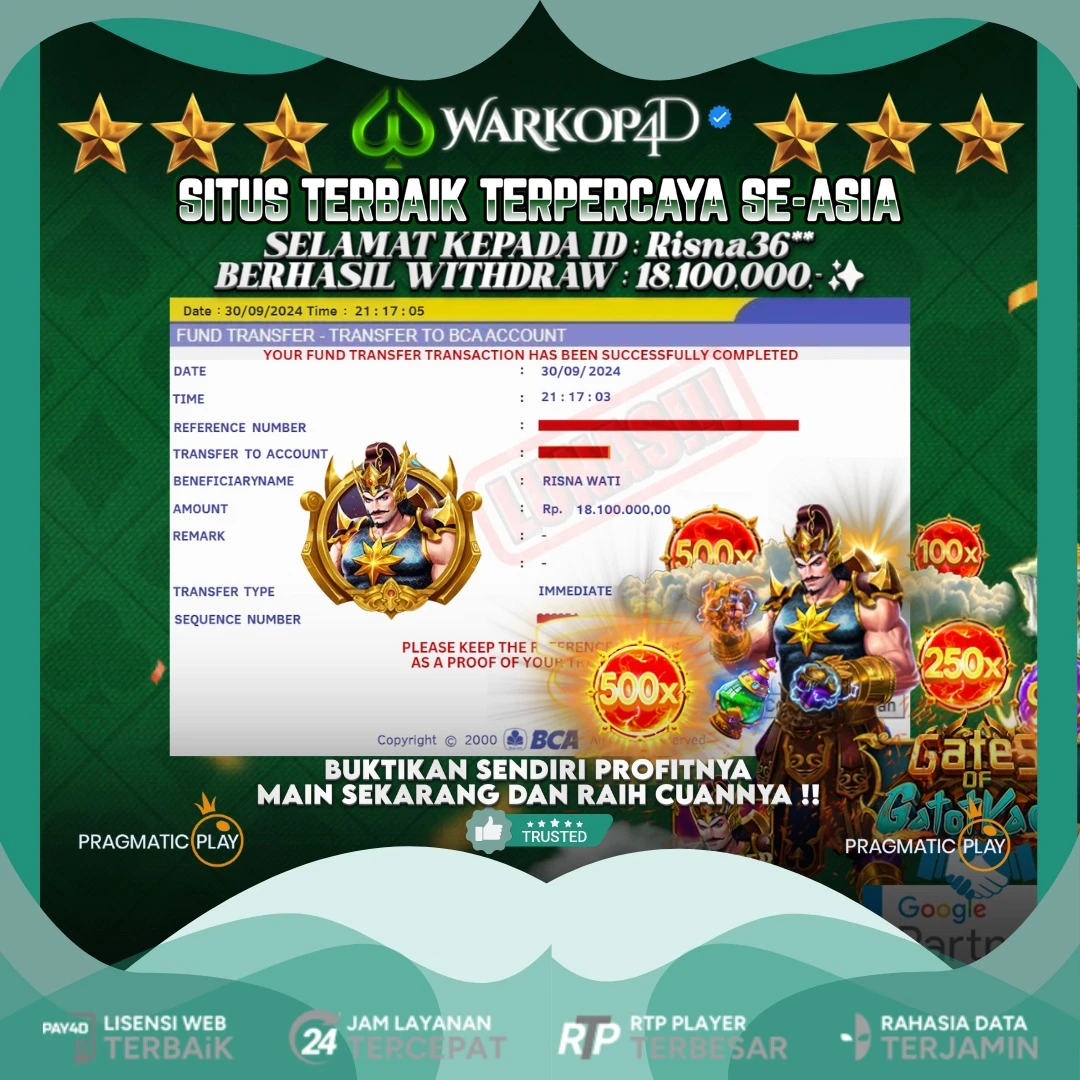BUKTI JACKPOT DI GATES OF GATOT KACA WARKOP4D !!
