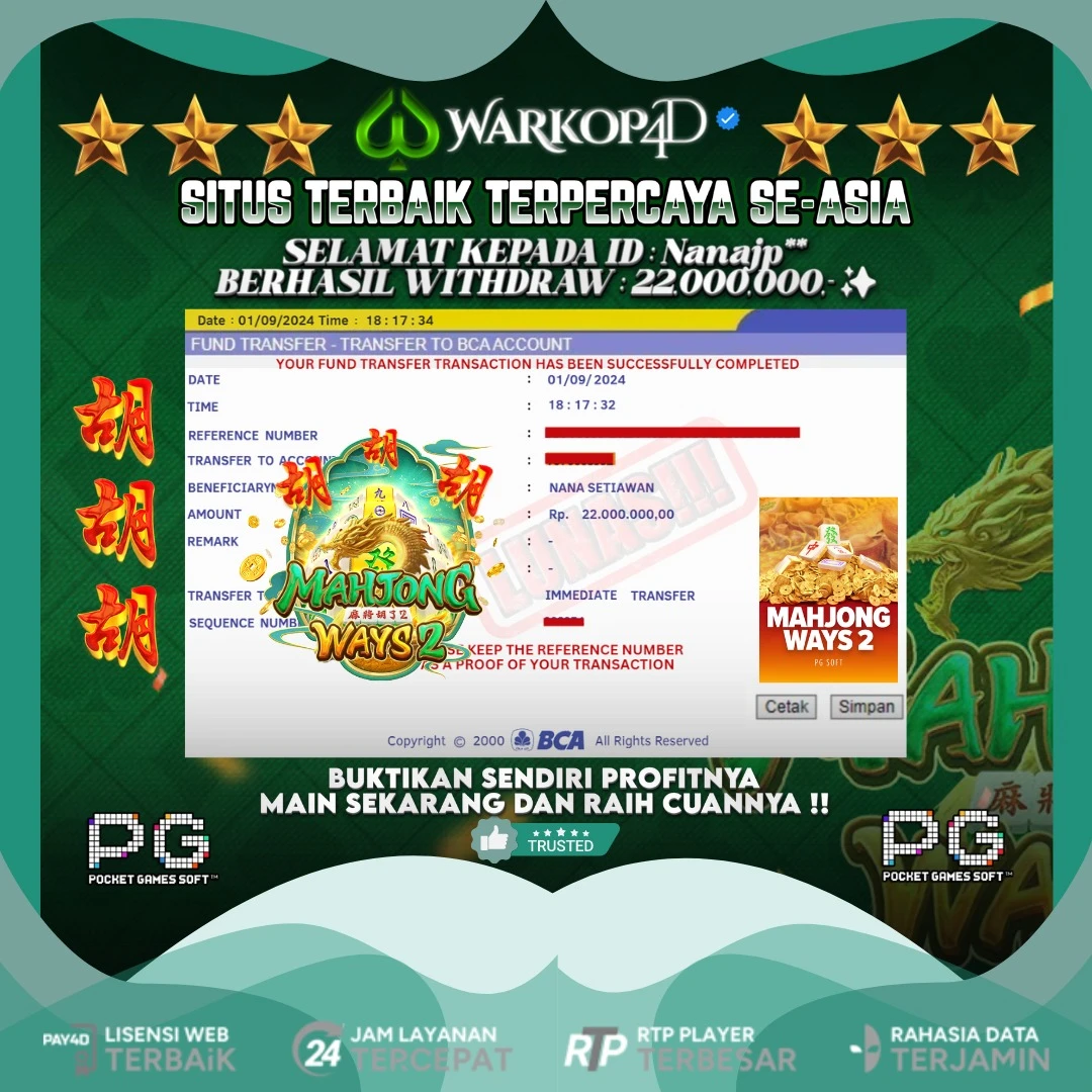 BUKTI JACKPOT DI MAHJONG WAYS 2 WARKOP4D !!