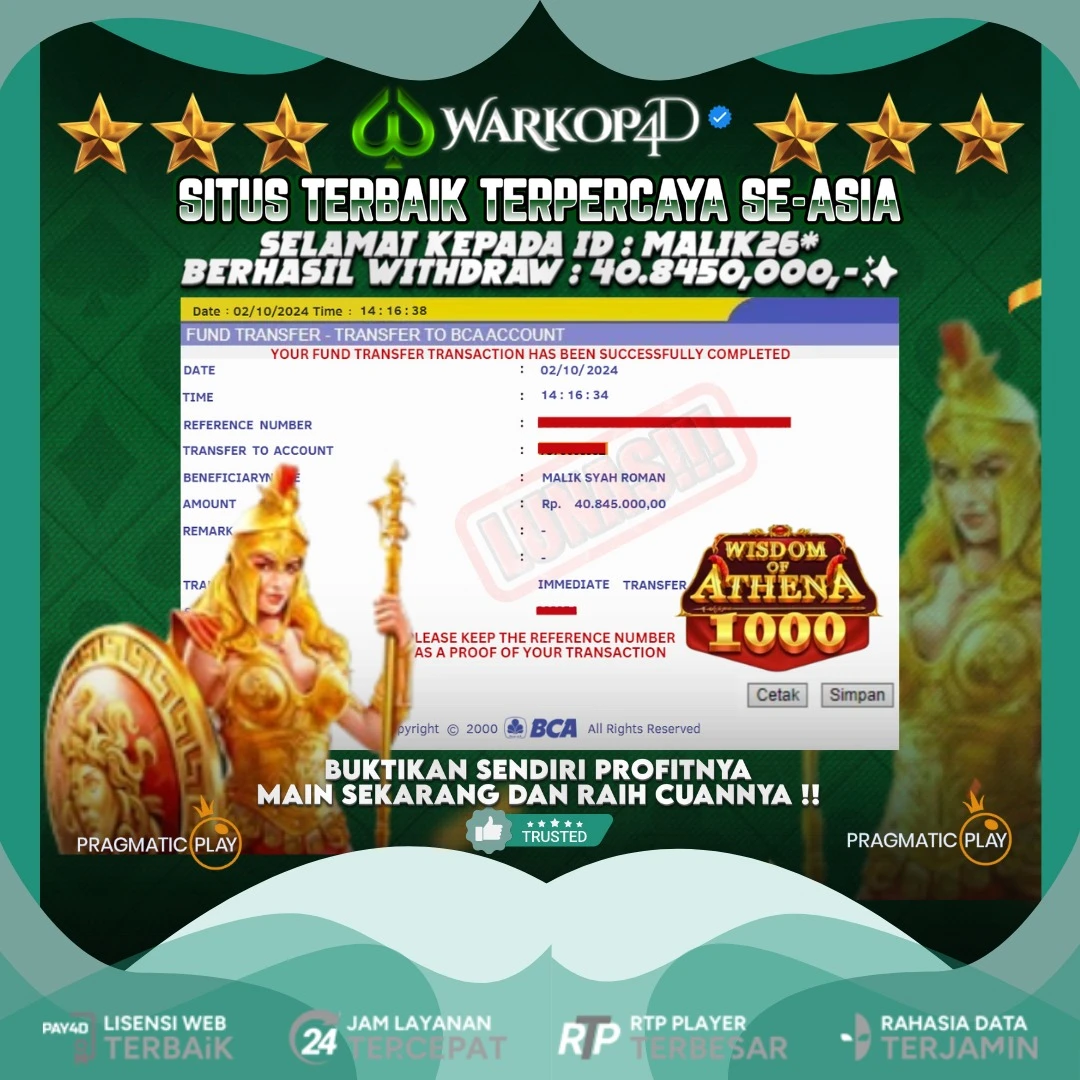 BUKTI JACKPOT DI WISDOM OF ATHENA 1000 WARKOP4D !!